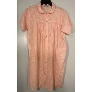 Vintage nightgown Artistic Fantasy Collection Snap Pockets Robe Peach Size M